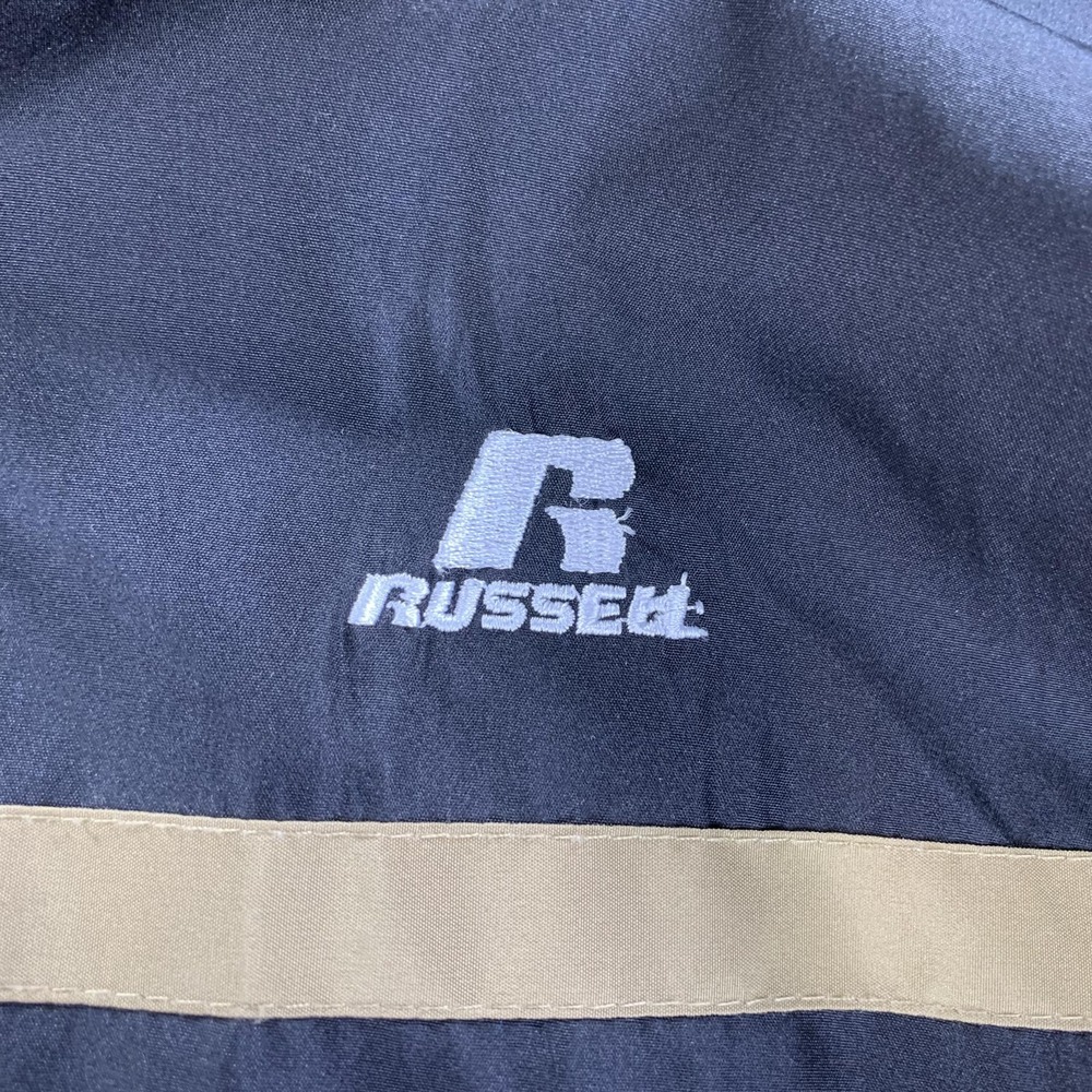 Russell Athletic Jacket Mens XL Tan Black Colorblock Full Zip Windbreaker Track - Picture 4 of 15